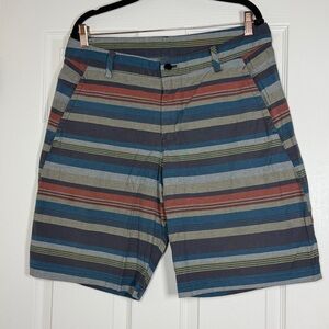 Lululemon Men’s Kahuna Shorts Striped Flat Front Multicolor Preppy Size 34